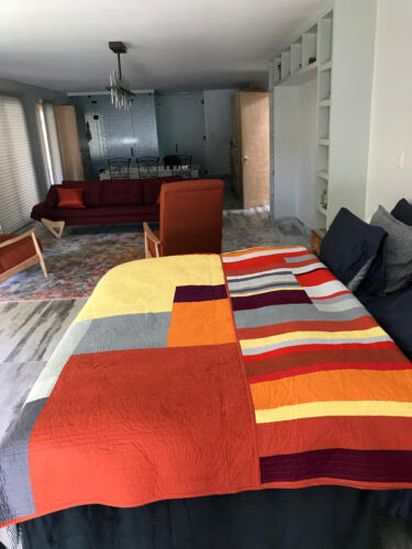 Linear Modern Quilt Handmade in home