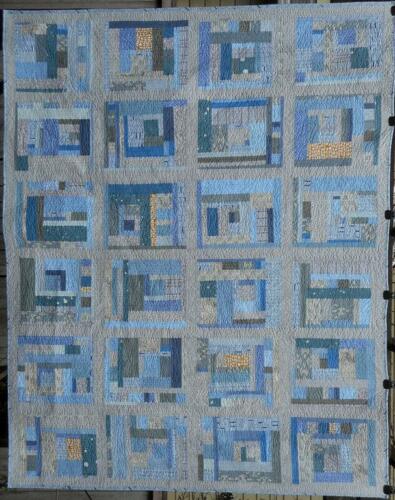 Custom Blue Gray Modern Quilt Handmade
