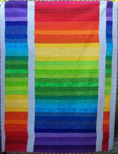Color Wave Modern Quilt Handmade