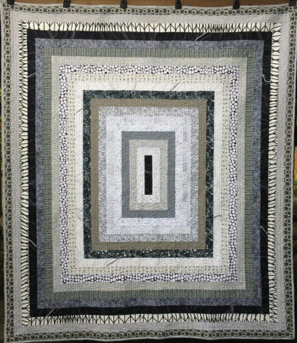Monochrome Medallion Modern Quilt Handmade