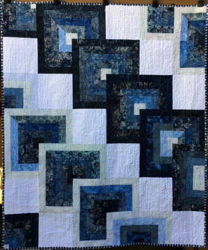 Out of the Blue Modern Quilt Handmade
