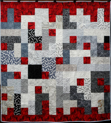 Red Rover Modern Quilt Handmade