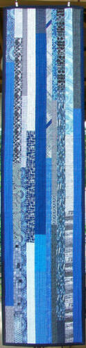 Blue Brushstroke Modern Quilt Table Runner Handmade