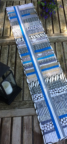 Blue Ribbon Table Runner Modern Quilt Handmade