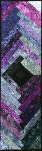 Purple Batik Modern Quilt Table Runner Handmade