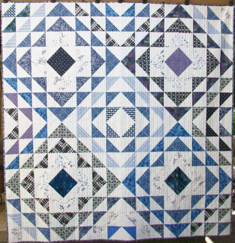 Blue Haze Modern Quilt Handmade