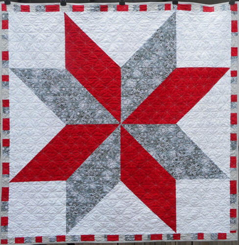 Snowflake Modern Quilt Handmade